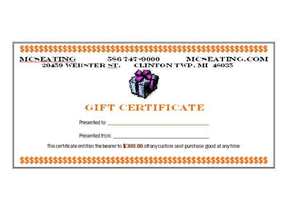 MCSeating gift certificate